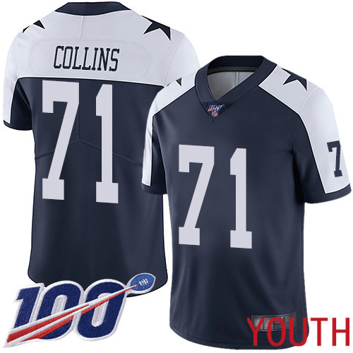 Youth Dallas Cowboys Limited Navy Blue La el Collins Alternate #71 100th Season Vapor Untouchable Throwback NFL Jersey->youth nfl jersey->Youth Jersey